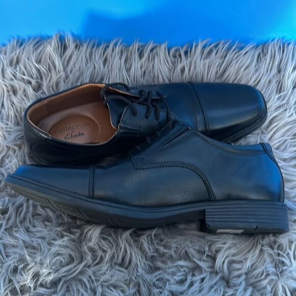 Clarks Black Leather Dress Shoes Men’s Size 8.5 Formal Oxford Classic main image 5